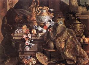 Still-Life of Flowers and Fruits 1665