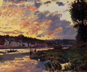 The Seine at Bougeval Evening 1870