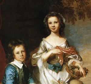 Thomas and Martha Neate, with Tutor. Detail. 1748