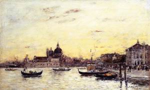 Venice The Mole at the Entrance to the Grand Canal and the Salute 1895