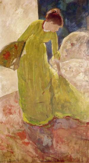 Woman Standing, Holding a Fan 1878-79