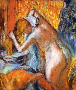 After the Bath Woman Drying Her Hair 1903