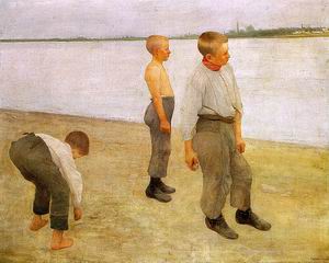 Boys Throwing Pebbles into the River 1890