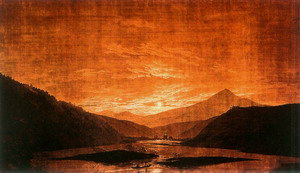 Mountainous River Landscape (Night Version) 1830-35