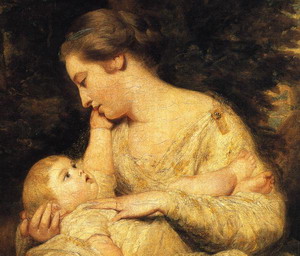 Mrs Richard Hoare and Child. Detail. 1763