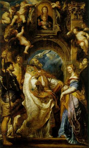 Saint Gregory with Saints Domitilla, Maurus, and Papianus 1607