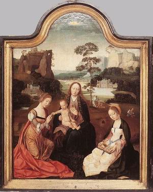 Virgin and Child with St Catherine and St Barbara (centre) 1520-25