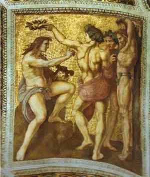 Apollo and Marsyas (ceiling panel). 1509-1511