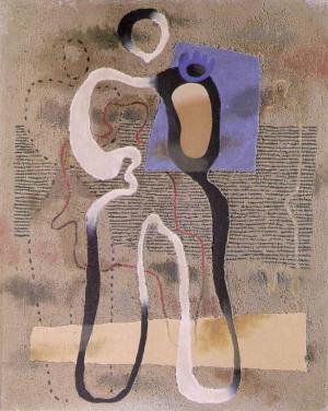 Standing Figure with Blue Plane 1933