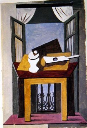 Still Life on a Table in front of an Open Window