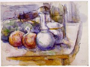 Still Life with Carafe, Sugar Bowl, Bottle, Pomegranates, and Watermelon 1900-1906