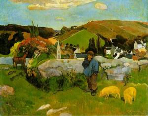 The Swineherd, Brittany 1888