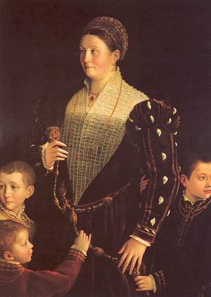 Portrait of the Countess of Sansecondo and Three Children 1533-35