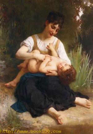 Adolphe Juene Fille Et Enfant (Mi-Corps)