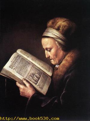 Old Woman Reading a Bible c. 1630
