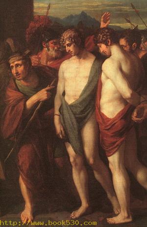 Pylades and Orestes Brought as Victims to Iphigenia, detail, 1766