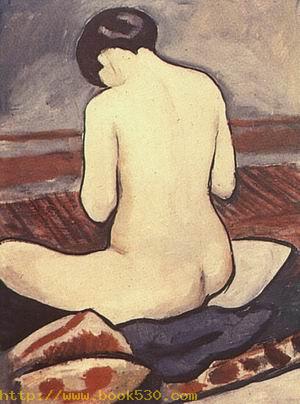 Sitting Nude with Cushions (Sitzender Akt mit Kissen) 1911