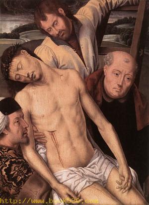 Deposition (left wing of a diptych) 1490s