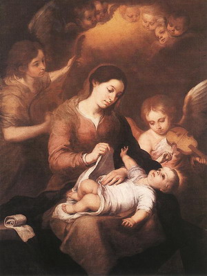 Mary and Child with Angels Playing Music 1675