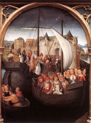 St Ursula Shrine, Departure from Basle (scene 4) 1489