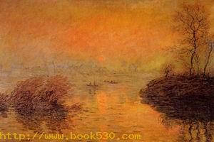 Sunset on the Seine at Lavacourt Winter Effect 1880