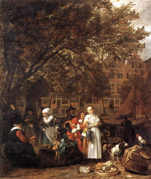 Vegetable Market in Amsterdam 1661-62