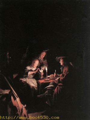 Cardplayers at Candlelight c. 1660