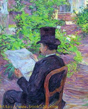 Desire Dihau Reading a Newspaper in the Garden, 1890