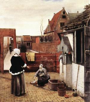 Woman and Maid in a Courtyard c. 1660