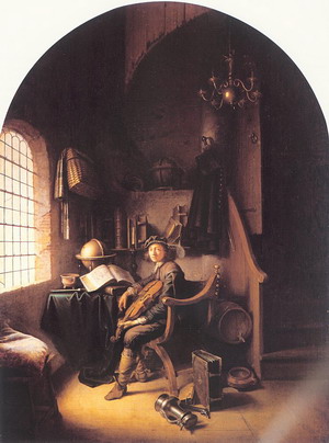 An Interior with Young Violinist 1637
