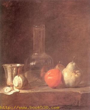 Carafe, Silver Goblet and Fruit 1728