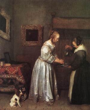 Woman Washing Hands c. 1655