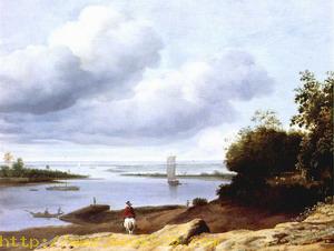 Extensive River View with a Horseman 1660s
