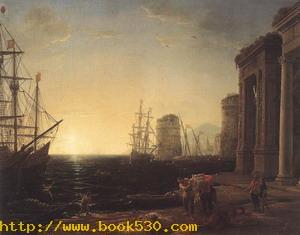 Harbour Scene at Sunset 1643