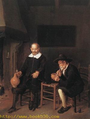 Interior with Two Men by the Fireside 1650s