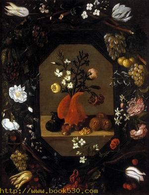 Still-Life with Flowers with a Garland of Fruit and Flowers c. 1645