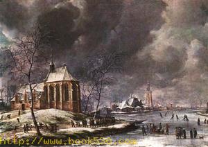 Village of Nieukoop in Winter with Child Funeral