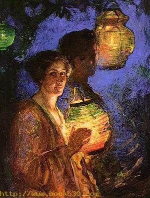 Woman with a Japanese Lantern 1915