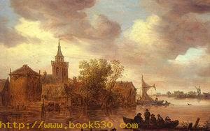 A Church and a Farm on the Bank of a River 1653