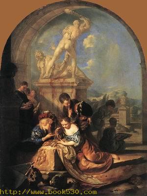 Children Playing before a Hercules Group 1687