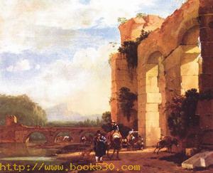 Italian Landscape with the Ruins of a Roman Bridge and Aqueduct