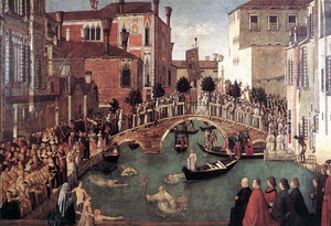Miracle of the Cross at the Bridge of S. Lorenzo 1500