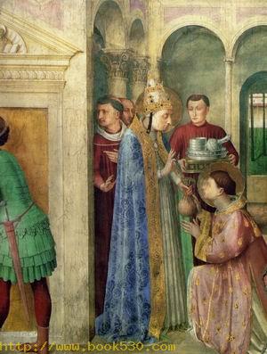 Saint Lawrence Receiving the Treasures of the Church from Pope Sixtus II c.1450s
