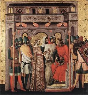 Scenes from the Life of St Colomba (St Colomba before the Emperor) c. 1340