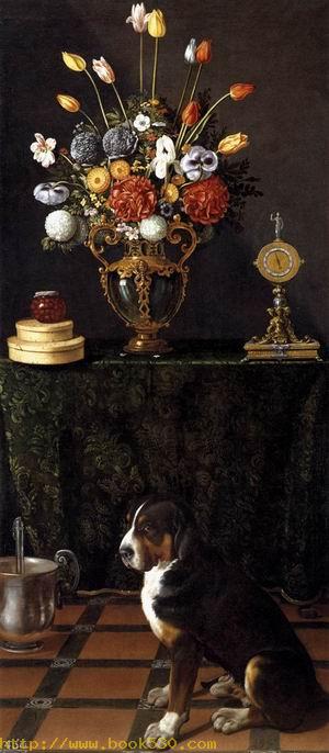 Still Life with Flowers and a Dog c. 1625-30
