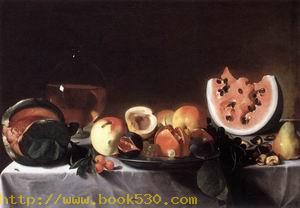 Still-Life with Fruit and a Carafe of White Wine c. 1615