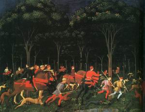 The Hunt in the Forest, left half, 1460s