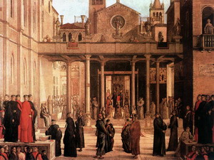 The Relic of the Holy Cross is offered to the Scuola di S. Giovanni Evangelista