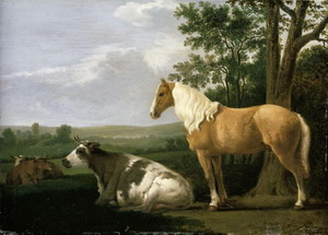 A Horse and Cows in a Landscape