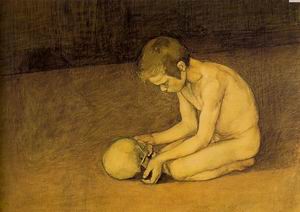 Young Boy and Skull 1893